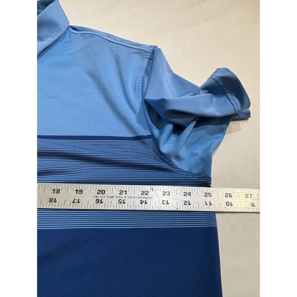 Peter Millar Mens Summer Comfort Polo Shirt XL Blue Colorblock Design - Picture 6 of 7